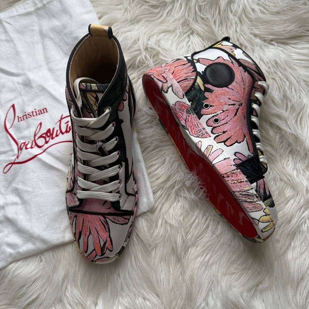 NWT •Christian Louboutin Louis Flat High 'Floral' Size: 41